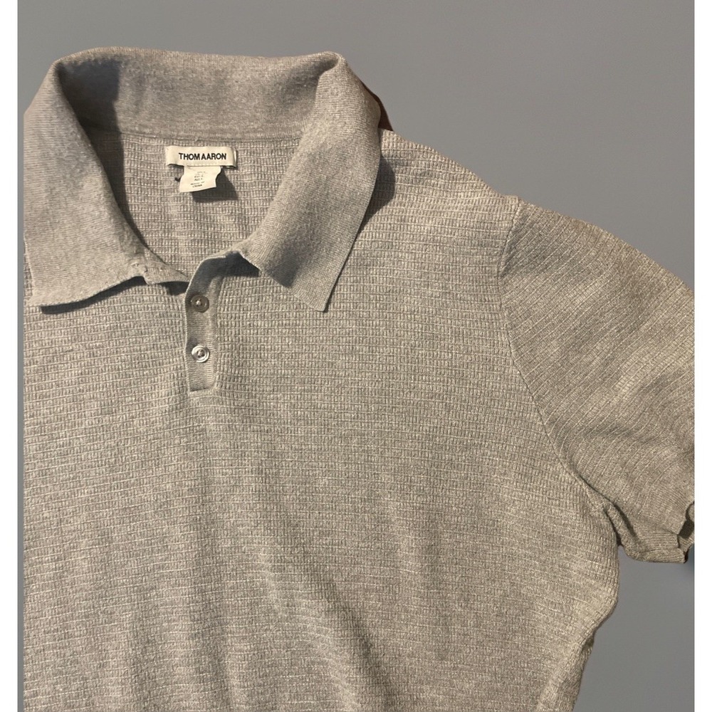 Thom Aaron Men's Grey Kinit Shirt Large